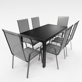 thumbnail of Gartenmöbel Set Alu Tisch 7-tlg. 6x Garten Stapelsessel Essgruppe Gartenset Sitzgruppe anthrazit : Anthrazit