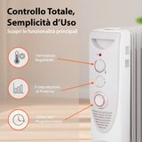 thumbnail of Radiatore ad Olio 2500W con 11 Elementi Riscaldanti 3 Livelli di Calore Termostato Regolabile Timer 24 Ore Protezione di Sicurezza 50x24x62 Cm Bianco