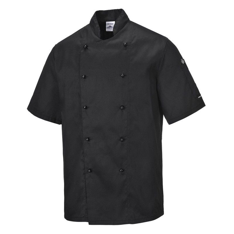 Portwest - Veste de cuisine manches courtes KENT Noir Taille L