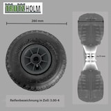 thumbnail of 2x Sackkarrenrad Luftrad 260x85 mm 3.00-4 75 mm zentrierte Nabe Ø 20 mm grau robustes 4 PR Gewebe