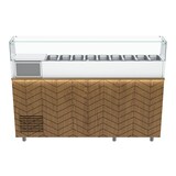 thumbnail of Gastronics Pizzakühltisch Premium – Kühltheke mit grauem Granit, Fischgrätenverkleidung, LED 207 x 80 x 145 cm 3 Türig