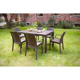 thumbnail of Dmora Tavolo da esterno Giove, Tavolo rettangolare da giardino, Tavolo da giardino multiuso effetto rattan, 100% Made in Italy, 150x90h74 cm, Marrone