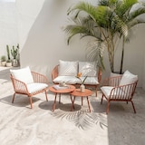 thumbnail of Set da giardino in resina e acciaio con cuscini 10 cm, Elegante salotto da esterno per terrazze, verande, giardino - Bellagio - Terracotta