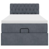 thumbnail of vidaXL Ottoman-Bett mit Matratze & LEDs Dunkelgrau 100x200 cm Samt