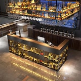 thumbnail of Bartheke, Empfangstheke, Metall-Holz-Bar, Kassenbereich, ideal für Bars, Restaurants und Geschäfte 150×50×100cm 【TWWW 150 ZJ60】