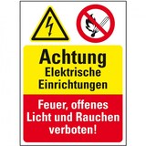 thumbnail of Schild I Sicherheits-Kombischild mit Symbolen, Elektrische..., Kunststoff, 300x400mm
