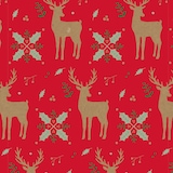 thumbnail of Clairefontaine Geschenkpapier, Tiny Rolls Kraft 70g, 50x0,35m, Rentiere, rot - Rot 223922C