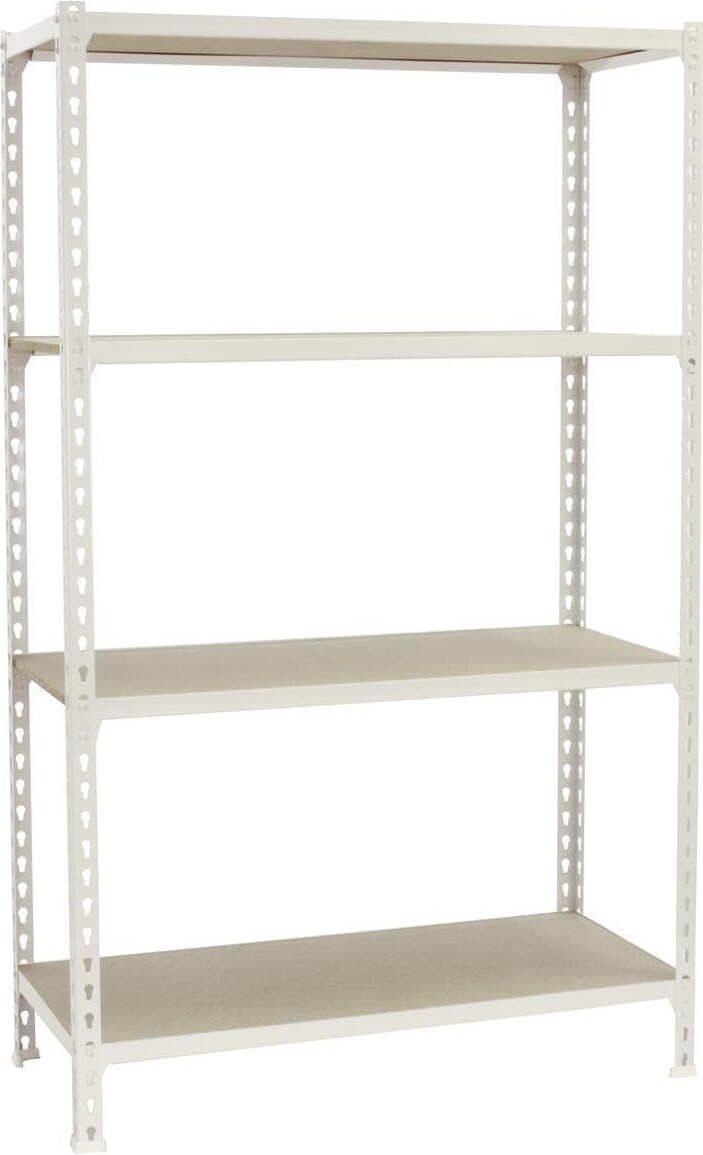 PROREGAL Schwerlastregal MID MULI | HxBxT 150x100x40cm | 4 Fachböden | Fachlast 150kg | Weiß | Lagerregal Kellerregal Werkstattregal Fachbodenregal