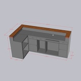 thumbnail of 【TWWW220cm】Maßanfertigung Bartisch Bar Theke Kasse Tresen Eisenkunst Rezeption Empfangstheke L220*B50*H100cm