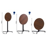 thumbnail of METRO PROFESSIONAL Bistrotisch 3in1 klappbar Aveiro, Stahl, Holz-Effekt-Druck, Ø 60 cm, höhenverstellbar (42/74/110 cm), dunkelbraun/schwarz