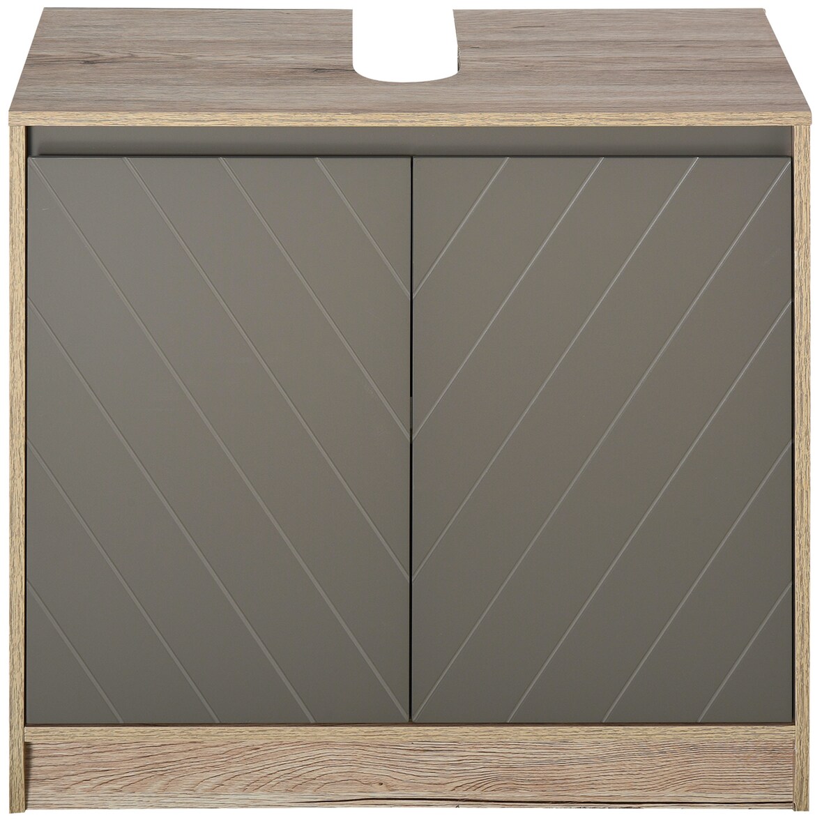 HOMCOM Armadietto Sottolavabo in MDF 2 Ante e 2 Mensole Regolabili