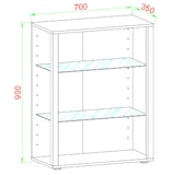 thumbnail of VCM Standvitrine Glasol Weiß H. 90 x B. 70 x T. 35 cm