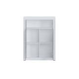 thumbnail of Credenza Alta con 2 Ante Vano A Giorno Madia Soggiorno Cucina Mobile Moderno Multi Spazio e Ripiani Credenza 110x144x42 Cm Bianco e Grigio Cemento