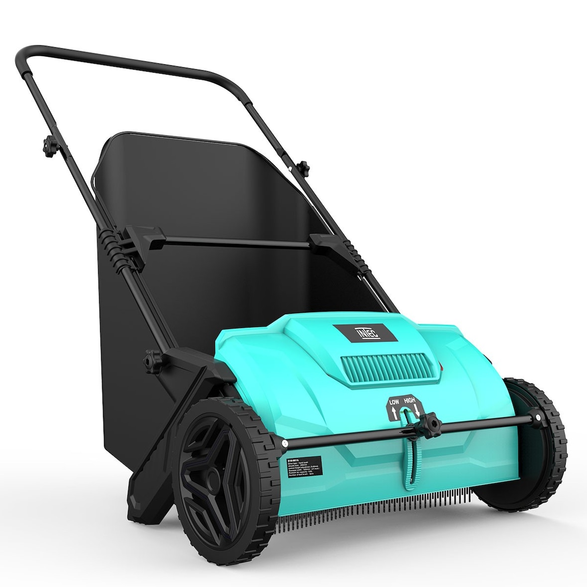 Ramasse feuilles mécanique Grand Bac 100L Largeur 53 cm Balayeuse Aspirateur de feuilles herbe gazon INTEC