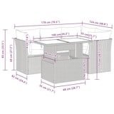 thumbnail of vidaXL 5-tlg. Garten-Sofagarnitur mit Kissen Grau Poly Rattan Akazie