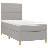thumbnail of vidaXL Boxspringbett mit Matratze & LED Hellgrau 90x200 cm Stoff