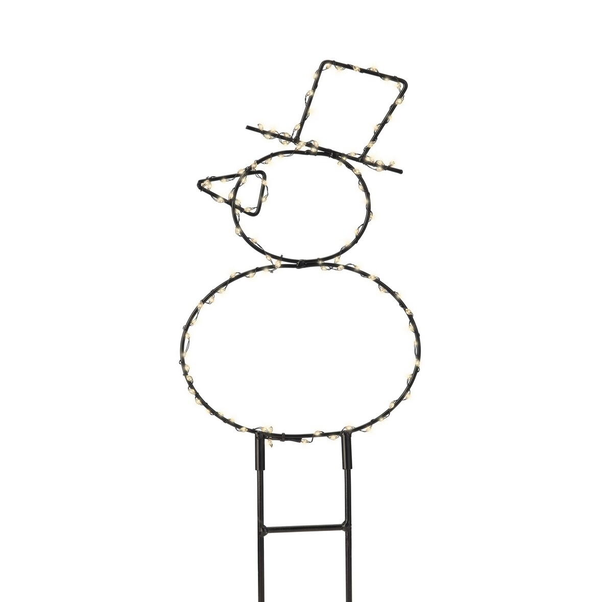 LED Gartenstecker Schneemann Silhouette 180LED H: 47cm Weihnachtsdeko Gartendeko