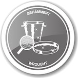 thumbnail of Champagnerkühler Cara, Edelstahl hochglanzpoliert, gehämmert, Durchmesser 40 cm, Höhe 21 cm