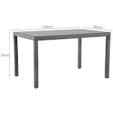 thumbnail of METRO PROFESSIONAL Gastro Tisch Balsario, Alu/Polyrattan, 130 x 90 cm, rechteckig, grau