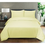 thumbnail of DoubleDry Dekbedovertrek Tweepersoons 200x200/220 cm + 2 kussenslopen 60x70 cm - 100% natuurlijk katoen - licht geel