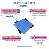 thumbnail of Arquiservi - Esterilla Tatami Puzzle 1x1x20mm Negro-Azul (Lote 12Uds)  Antideslizante, yoga, pilates, multifuncional.