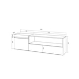 thumbnail of Móvel de TV, Muito espaço de arrumação, 150x35x45cm, Para televisores até 65", Suspensos, Estilo moderno, Carvalho e preto _ 53_11