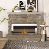 thumbnail of HOMCOM Camino Bioetanolo a Parete in Acciaio Inox da 2.5h di Combustione con Serbatoio da 1L e Copertura 20m², 90x16x40cm, Argento