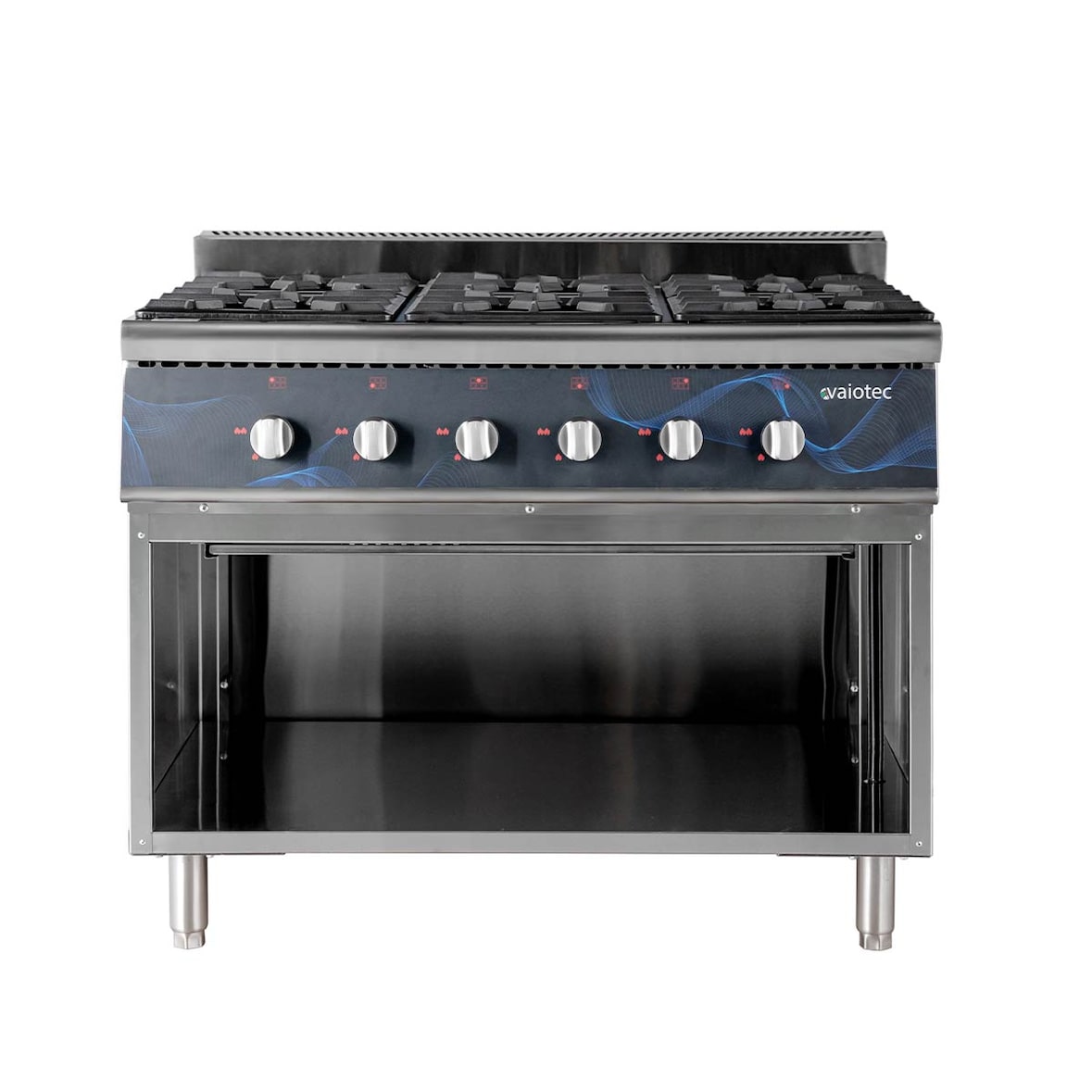 Piano di cottura a gas 700 - 6 bruciatori 43,2 kW - sottostruttura aperta