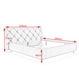 thumbnail of KAWOLA Bett ANNY Polsterbett Kopfteil niedrig Velvet purple 180x200cm
