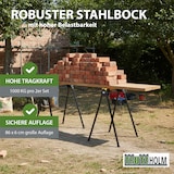 thumbnail of 2x Arbeitsbock klappbar bis 1000 kg Stahl pulverbeschichtet gelb schwarz Gerüstbock Unterstellbock