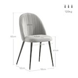 thumbnail of Pack de 4 Sillas de Comedor Modernas Sillas de Cocina Tapizada en Terciopelo con Respaldo Alto y Patas de Acero para Sala de Estar 50x56x83 cm Gris