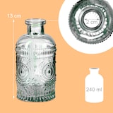 thumbnail of Relaxdays Glasvase, 12er Set, Deko-Vase, geprägtes Vintage-Design, HD: 13x6 cm, Mini-Vasen für Tischdeko, Glas, klar