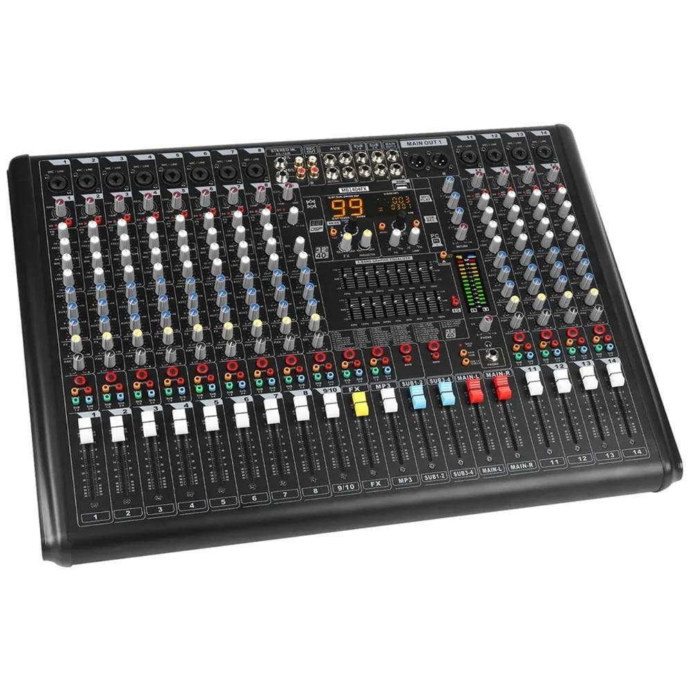 Table De Mixage Audio 14 Canaux Bluetooth Avec Effets DSP Et USB Noir YONIS