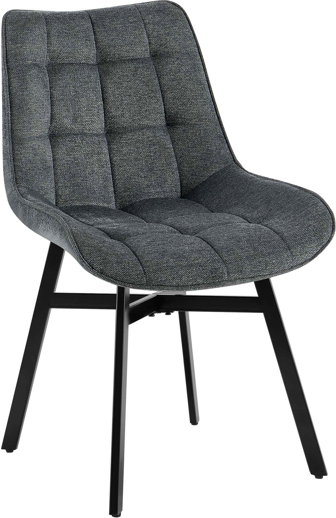 CHEFGASTRO Esszimmerstuhl NEW ORLEANS Stoff HxBxT 83x54x61cm Dunkelgrau Küchenstuhl
