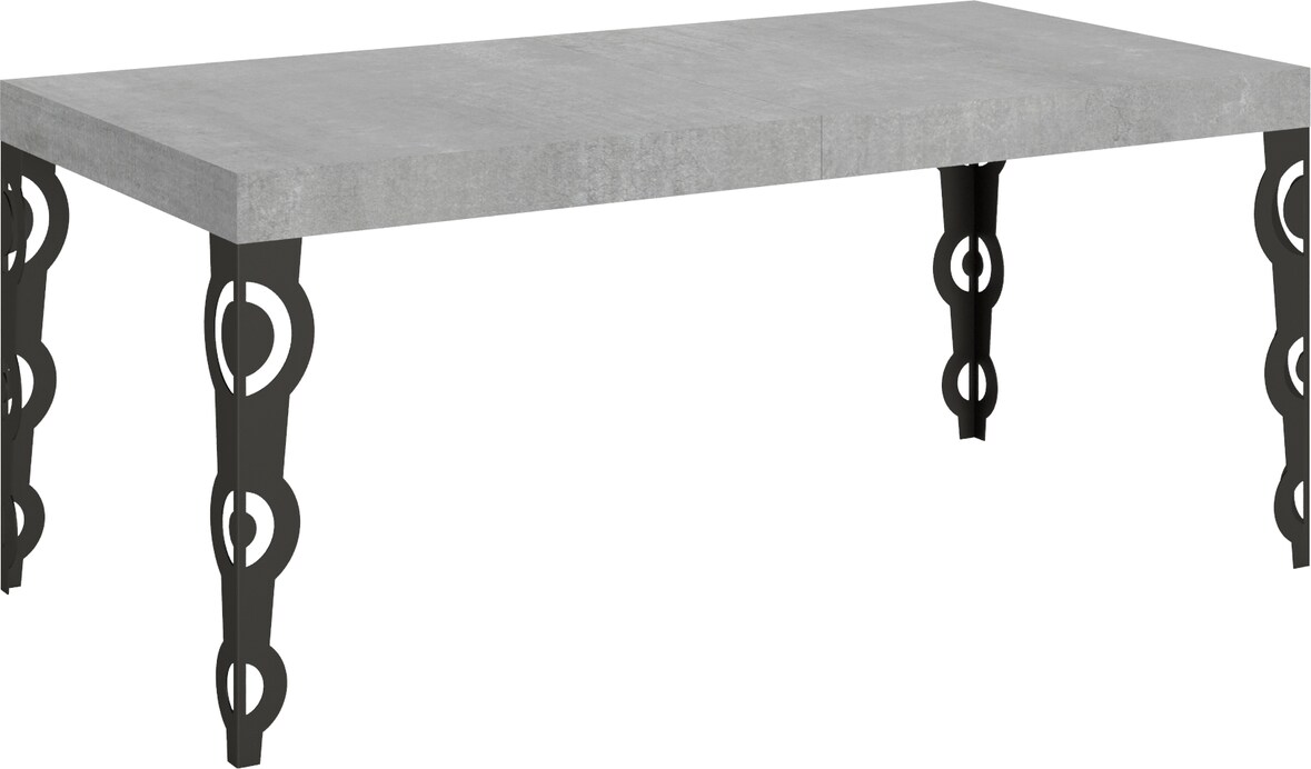 Ausziehbarer Tisch 90 x 180/440 cm, Gestell Karamay Cement Anthrazit