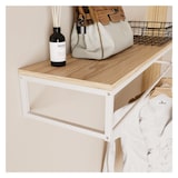 thumbnail of Penderie étagère murale bois et métal blanc GRIF