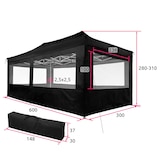 thumbnail of tectake Gazebo pieghevole Viola 3x6 m con 4 elementi laterali - nero - 403164