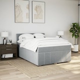 thumbnail of vidaXL Boxspringbett mit Matratze Hellgrau 140x190 cm Stoff