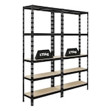 thumbnail of PROREGAL Mega Deal 2x Schwerlastregal APOLLO HxBxT 180x75x30 cm Fachlast 175kg Schwarz Kellerregal, Steckregal, Garagenregal, Lagerregal