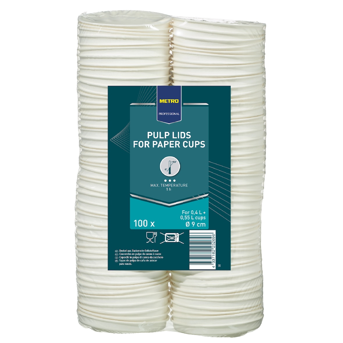METRO PROFESSIONAL To-Go Deckel, Bagasse, Ø 9cm, 8 x 100 Stück