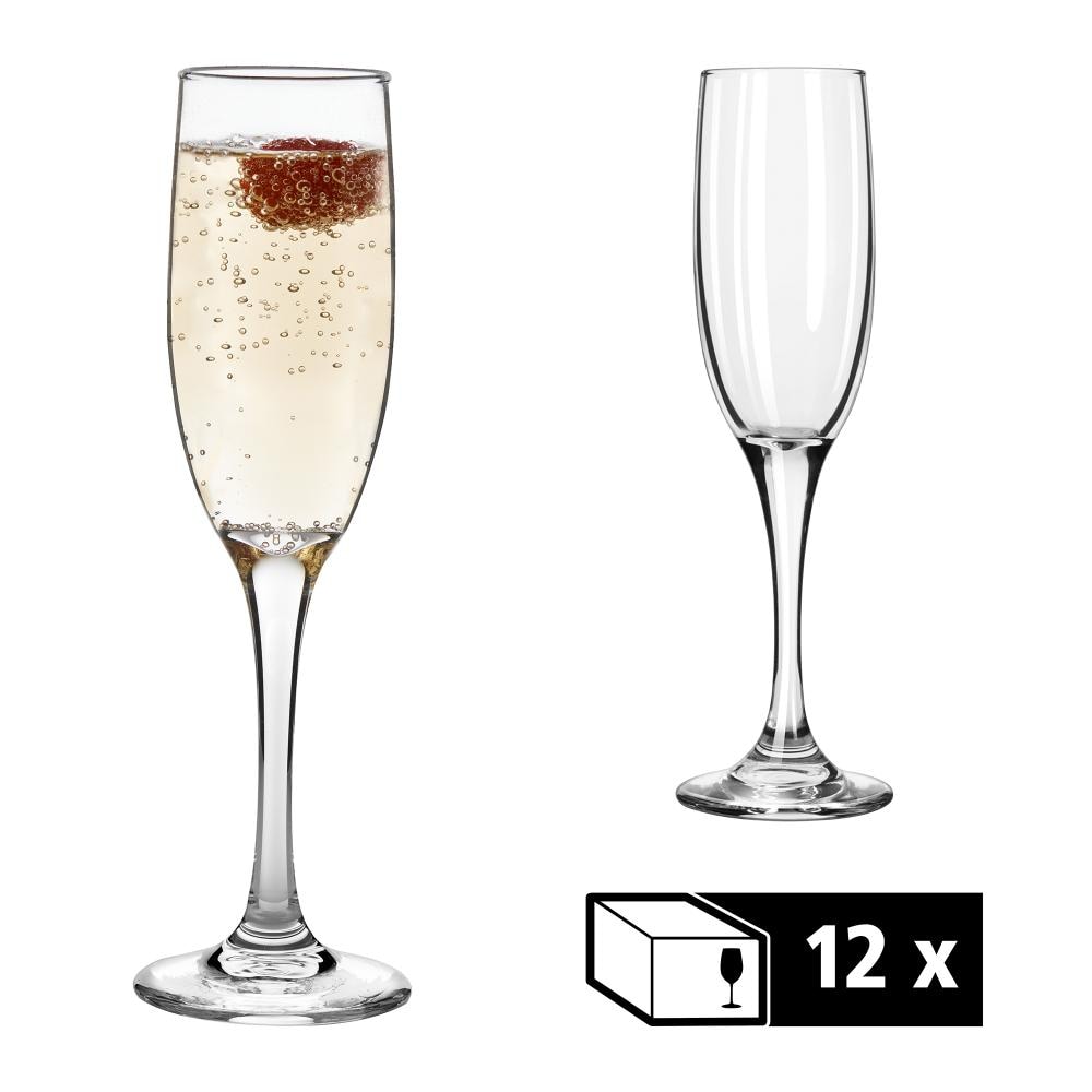 Libbey set van 12 champagneglazen -EMBASSY- 177 ml, Ø 7 cm, H: 22,5 cm