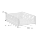 thumbnail of Relaxdays Schrank Organizer 3er Set, stapelbare Kleiderschrank Aufbewahrungsboxen, 13 x 33,5 x 43,5 cm, ausziehbar, weiß