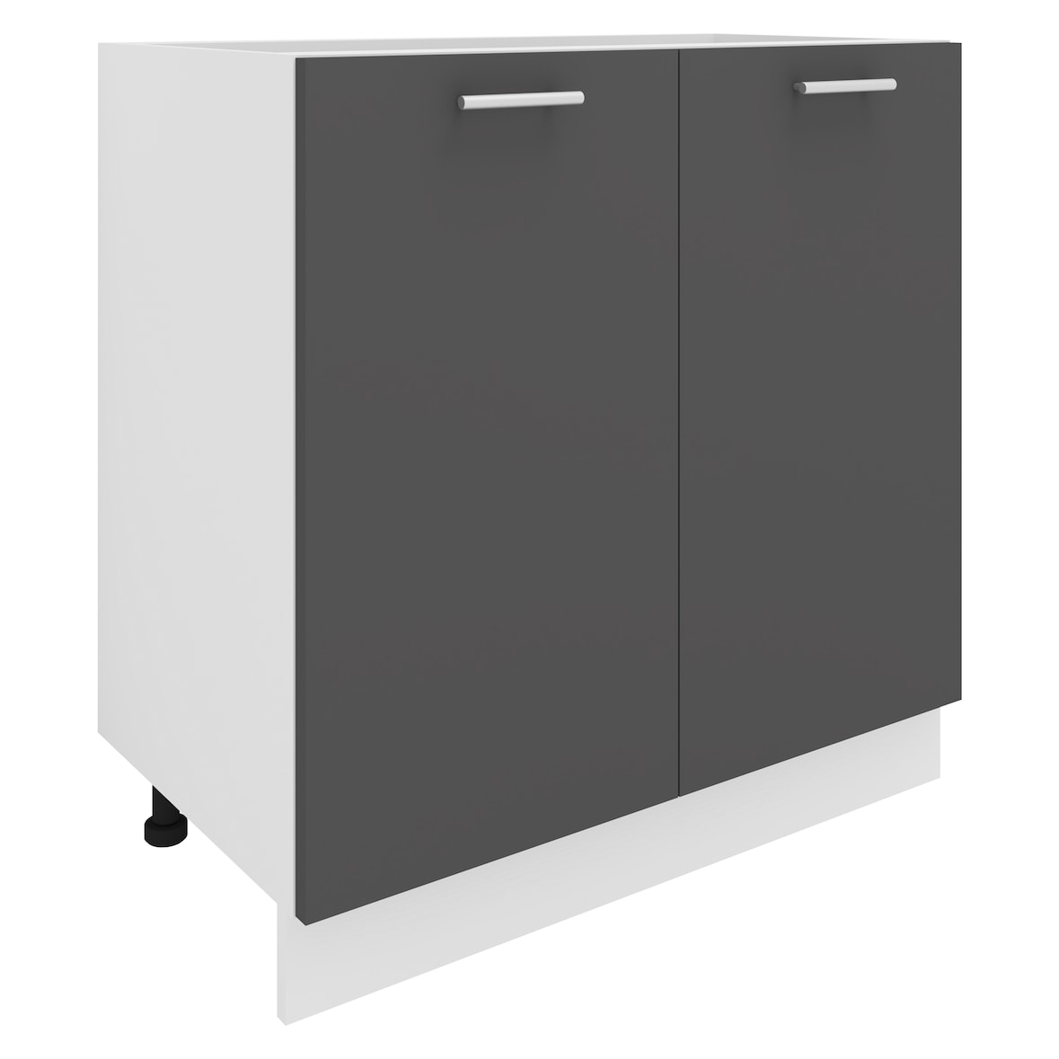 VCM Küchenmöbel Unterschrank Esilo Weiß / Anthrazit H. 82 x B. 80 x T. 46 cm