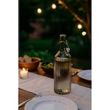 thumbnail of Glas-Bügelverschlussflasche mit Rillen – Matt Schwarz