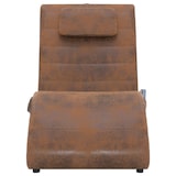 thumbnail of vidaXL Massage Chaiselongue mit Kissen Braun Wildleder-Optik