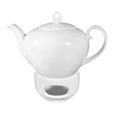 thumbnail of Seltmann Weiden Rondo/Liane Weiß Teekanne mit Stövchen 1,1l