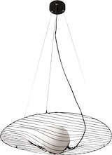 thumbnail of Homa Pendelleuchte aus schwarzem Metall und mundgeblasenem Glas, E27 (40W), elegantes Design für Innen, IP20, höhenverstellbar bis 2000 mm