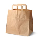 thumbnail of greenbox - Tragetaschen aus Recyclingpapier L, 26 x 17 x 25 cm, braun, breiter Boden  , 250 St.