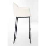 thumbnail of Conjunto de 2 bancos de bar DAMASO em imitação de pele com estrutura de 4 pernas creme/preto