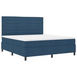 thumbnail of vidaXL Boxspringbett mit Matratze mit Kopfteil Blau 180 x 200 cm Stoff